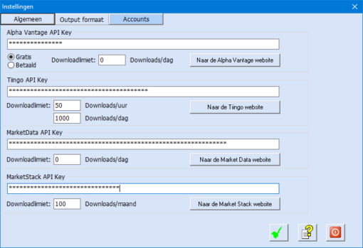 Afbeelding voor de account instellingen