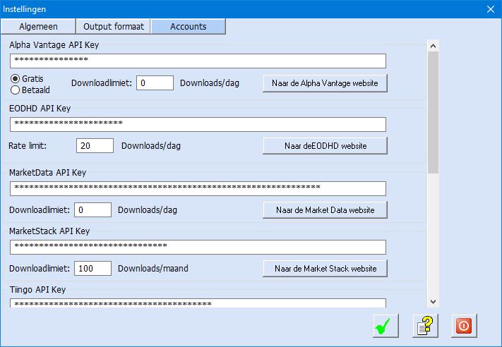 Afbeelding voor de account instellingen